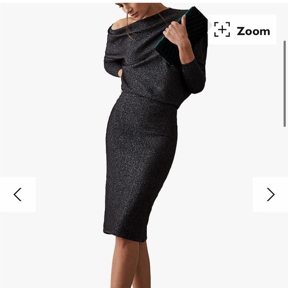 Reiss Rayna Glitter Embellished Draped Dress - Picture 4 of 12